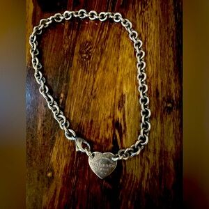 Return to Tiffany heart charm silver chain necklace